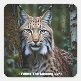 Ich habe die Vermissten Lynx-Aufkleber gefunden Quadratischer Aufkleber