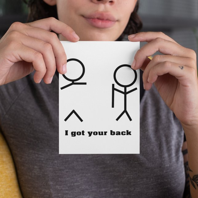 Ich habe dir deinen Rücken got Postkarte (I got your back postcard)
