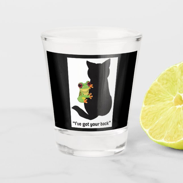 Ich habe dir den Rücken got Schnapsglas (Vorderseite)