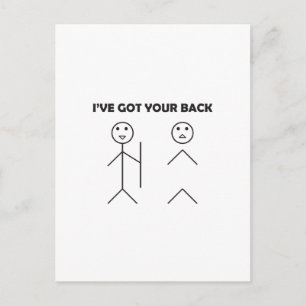 Ich habe dir den Rücken got - Strichmännchen Postkarte