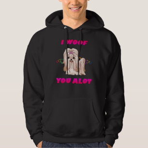 Ich habe dir eine viel rosa Text Cream Shih Tzu Hoodie