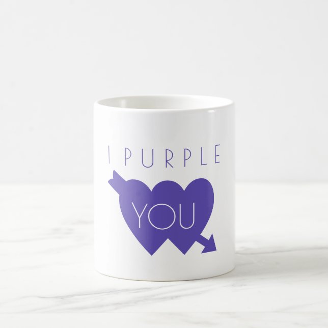 Ich habe dir Typografie Zwei Herzen Niedlich Lila Kaffeetasse (Mittel)