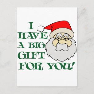 Ich habe ein großes Geschenk für euch Weihnachtsma Feiertagspostkarte