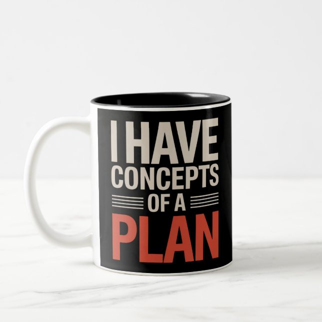 Ich habe ein Konzept für einen Plan Zweifarbige Tasse (Links)