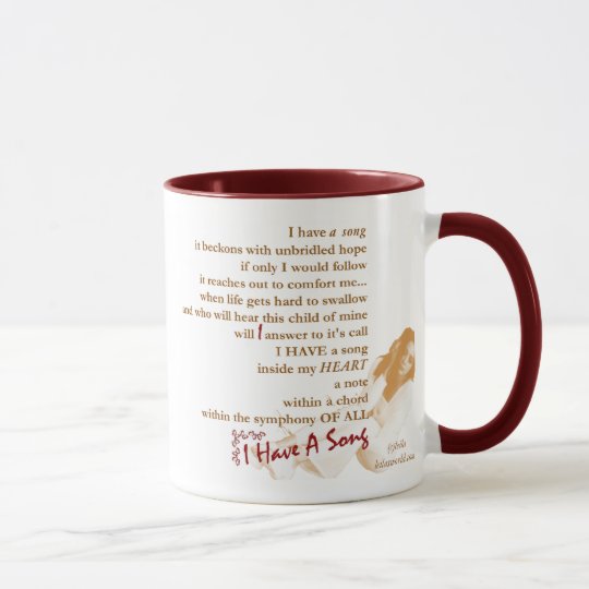 Ich habe ein Lied-Positives, emporhebendes Orig. Tasse