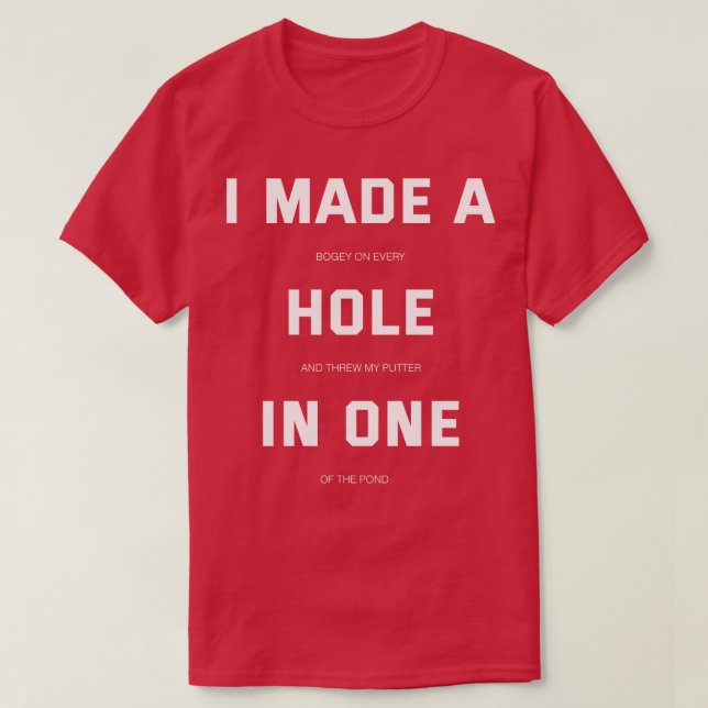 Ich habe ein Loch in einem gemacht T-Shirt (Design vorne)