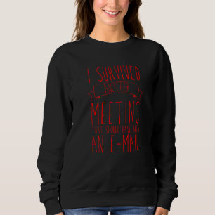 Ich habe ein Meeting überstanden, das eine E-Mail  Sweatshirt