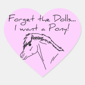 Ich habe ein Pony gewollt! Herz-Aufkleber