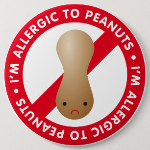Ich habe eine Erdnussallergie! Erdnussallergie Button