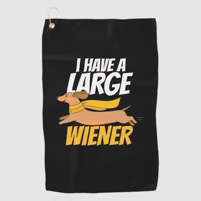 Ich habe eine große Dackel Golfhandtuch (Vorderseite)