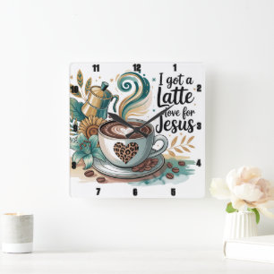 Ich habe eine letzte Liebe für Jesus got Quadratische Wanduhr