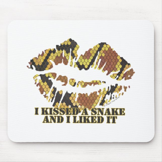 Ich habe eine Schlange Brown und Gold Print geküss Mousepad (Vorne)