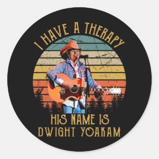 Ich habe eine Therapie sein Name ist dwight Yoakam Runder Aufkleber