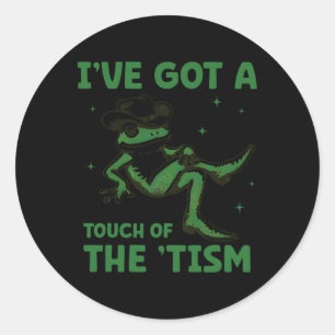 Ich habe eine Touch des Tismus Autismus Frog Vinta Runder Aufkleber