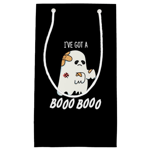 Ich habe einen Boo Boo Funny Ghost Pun Dark BG Got Kleine Geschenktüte (Vorderseite)