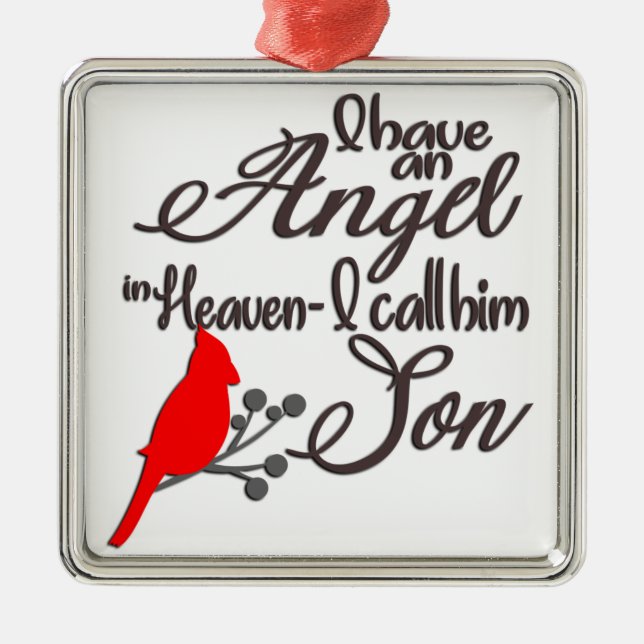Ich habe einen Engel im Himmel/Sohn Ornament Aus Metall (Vorne)