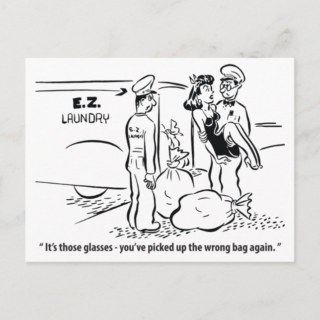 Ich habe einen falschen Beutel abgeholt, Wäschesch Postkarte (Vorderseite)