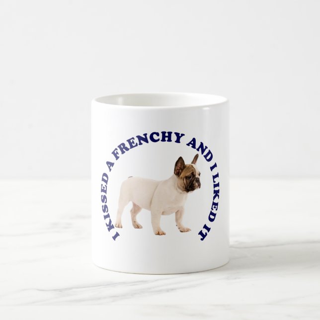 Ich habe einen französischen Bulldoog geküsst Kaffeetasse (Mittel)
