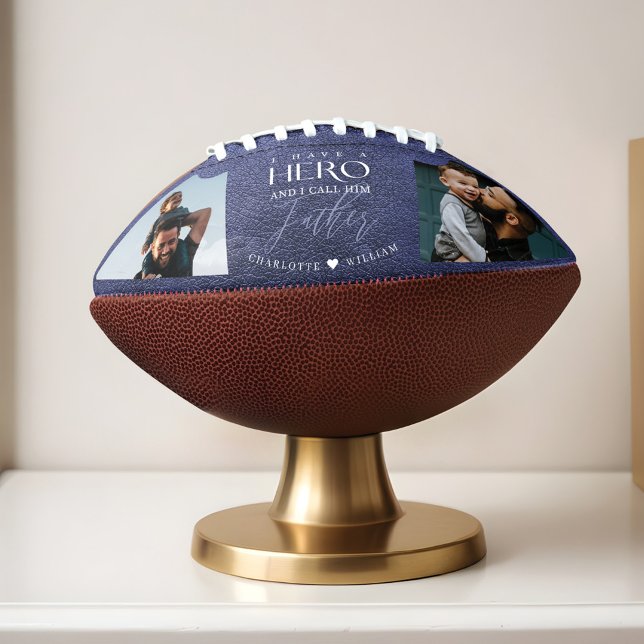 Ich habe einen Helden, den ich ihn Vater Foto Keep Football (I Have a Hero I Call Him Father Photo Keepsake Football)
