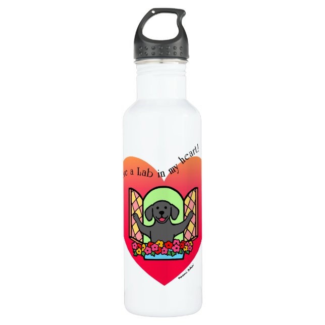 Ich habe einen Labrador in meinem Herzen Edelstahlflasche (Vorderseite)