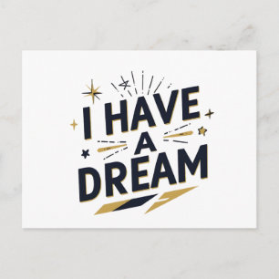 Ich habe einen Traum Inspirierende Typografie-Desi Postkarte