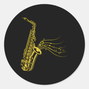 Ich habe einen viel saxophonen saxophonistischen S Runder Aufkleber