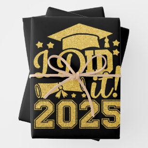 Ich habe es geschafft 2025 Absolvent Abschlussklas Geschenkpapier Set