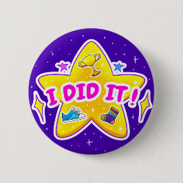 Ich habe es getan - 2 1/4" Round Abzeichen - Blue  Button