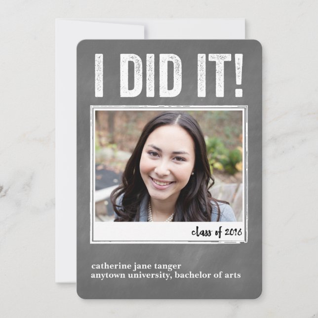 Ich habe es getan! Ankündigung des Abschlusses (Vorderseite)