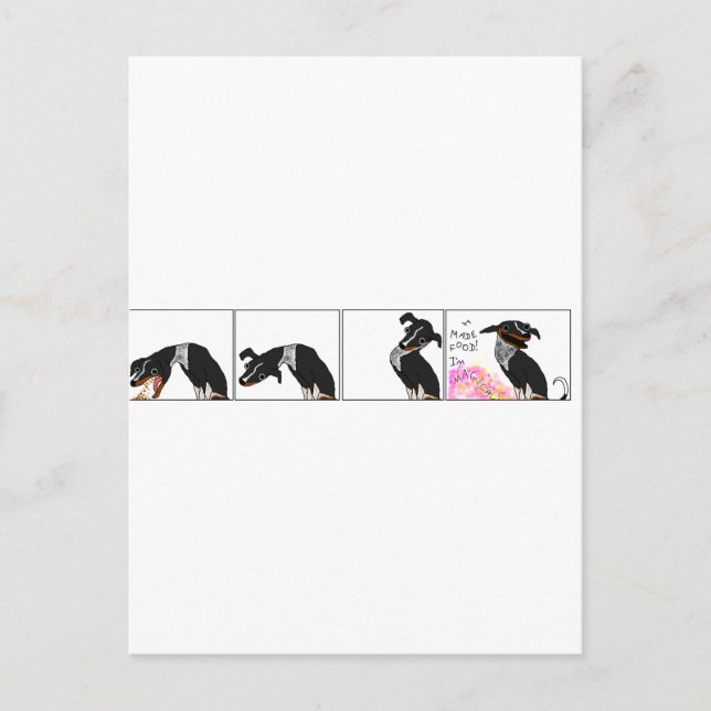 "Ich habe Essen gemacht" Postkarte (Vorderseite)