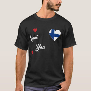 Ich habe Finnland mit finnischer Flagge im Herzen  T-Shirt