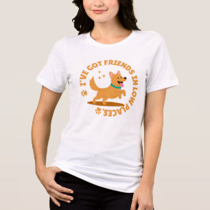 Ich habe Freunde an niedrigen Orten Hunde-Liebhabe Tri-Blend Shirt