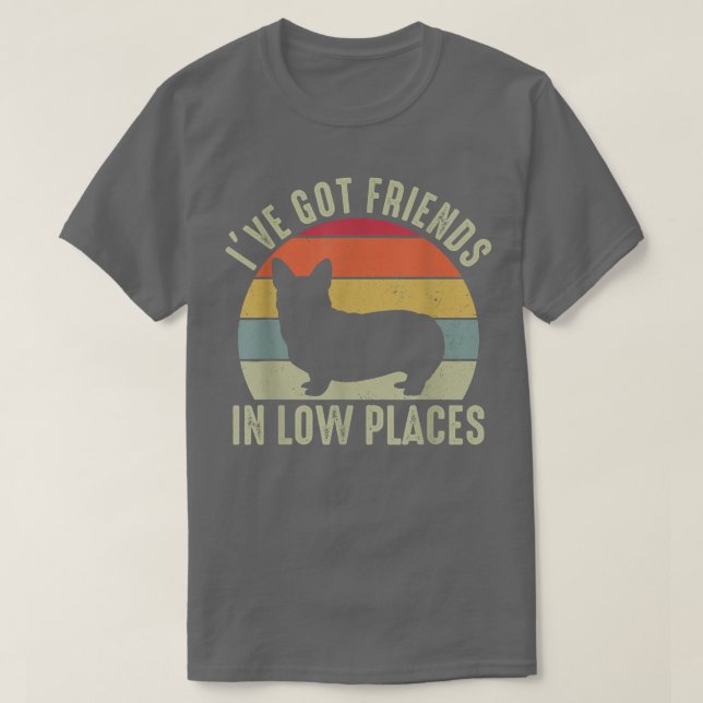 Ich habe Freunde got Low-Place Corgi Funny Jugend  T-Shirt (Design vorne)