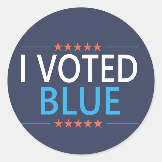 Ich habe für Blue Democrat gestimmt Runder Aufkleber (Vorderseite)
