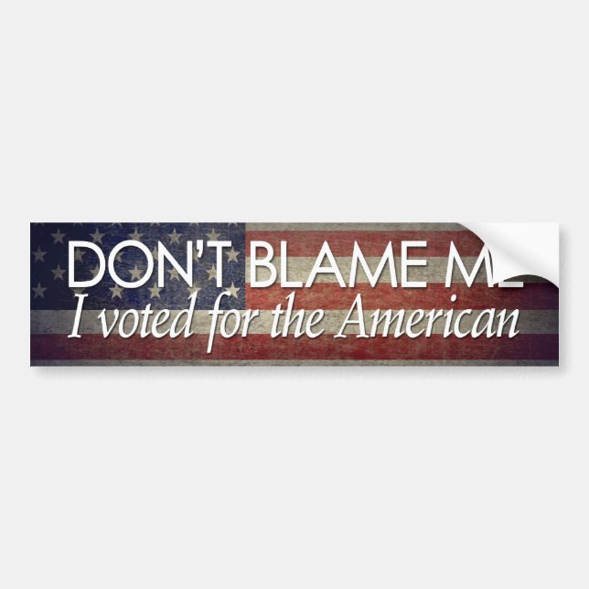 Ich habe für den Amerikaner gestimmt Autoaufkleber (Vorne)