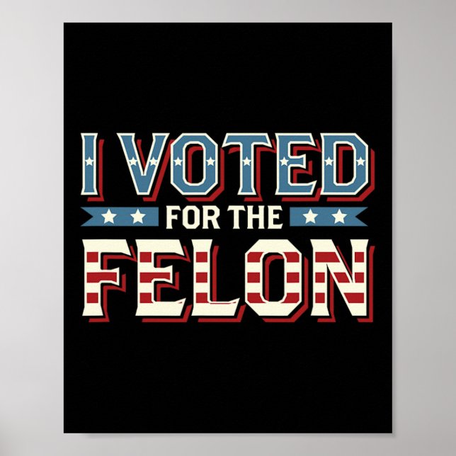 Ich habe für den Felon gestimmt - Donald Trump 202 Poster (Vorne)
