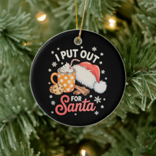 Ich habe für den Weihnachtsmann Kekse Heiße Schoko Keramik Ornament