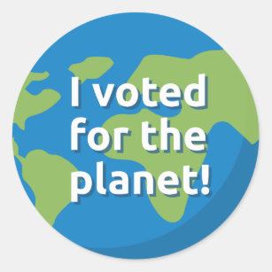 Ich habe für die Planeten-Aufkleber gestimmt - Bla Runder Aufkleber