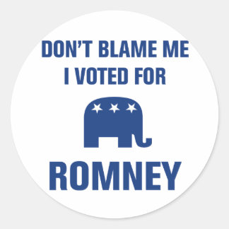 Ich habe für Romney gestimmt Runder Aufkleber