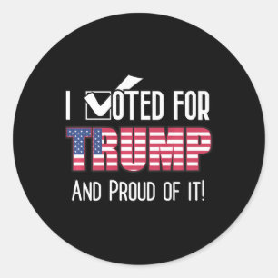 Ich habe für Trump Patriotic Flag Patriot American Runder Aufkleber