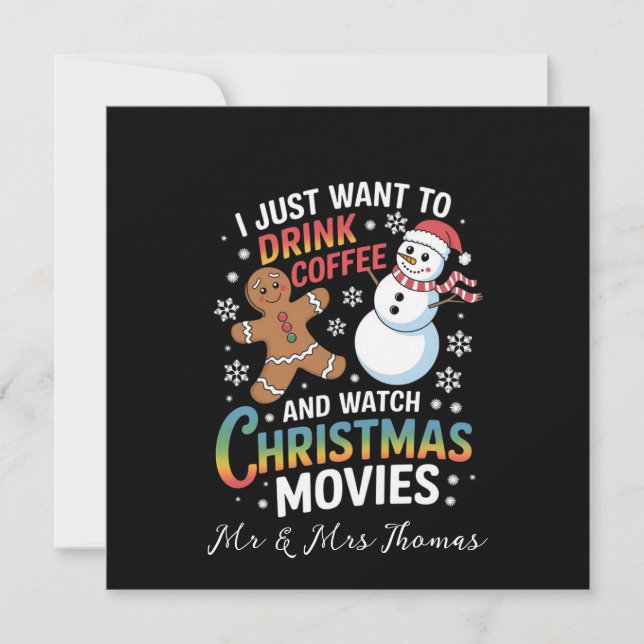 Ich habe gerade Gewollt, Kaffee trinken Weihnachts Einladung (Vorderseite)
