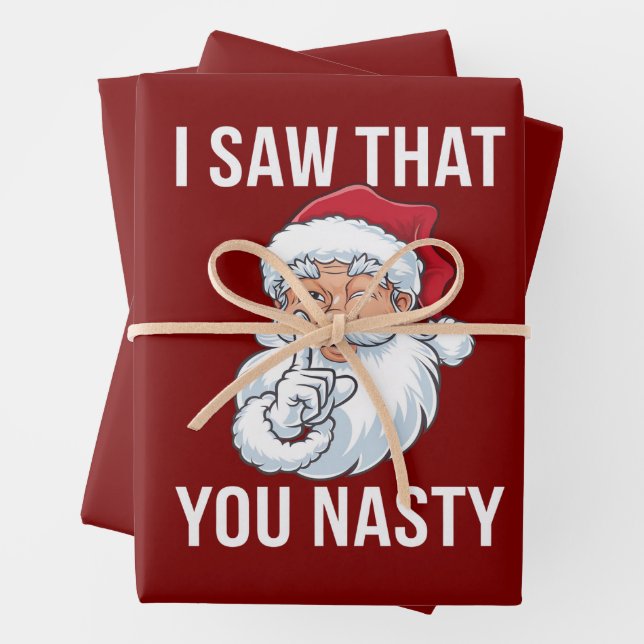 Ich habe gesehen, dass du Weihnachten Eklig Unglau Geschenkpapier Set (Beispiel)