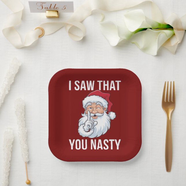 Ich habe gesehen, dass du Weihnachten Eklig Unglau Pappteller (Hochzeit)