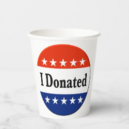 Ich habe gespendet pappbecher