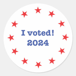 Ich habe gewählt! 2024 runder aufkleber