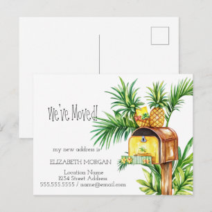 Ich habe gewechselt, Postfach Ananas neue Adresse Ankündigungspostkarte