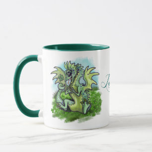 "ich habe Glück" kleiner Drache Shamrock Tasse