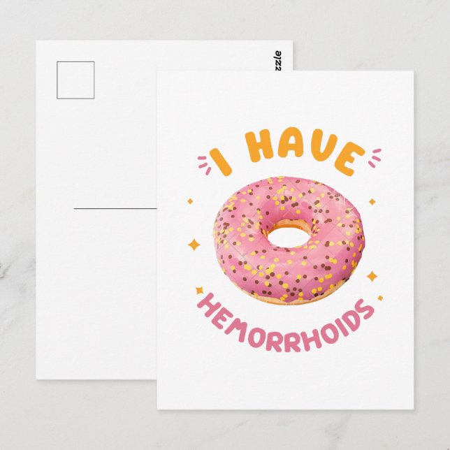Ich habe Hämorrhoiden Postkarte (Vorne/Hinten)
