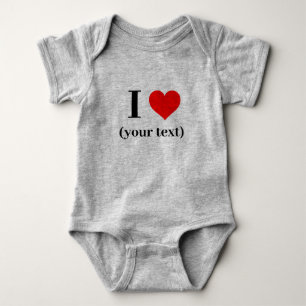ICH HABE HERZEN! Baby Jersey Bodysuit - Heather Gr Strampler