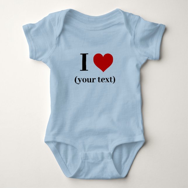 ICH HABE HERZEN! Baby Jersey Bodysuit - Light Blue Baby Strampler (Vorderseite)